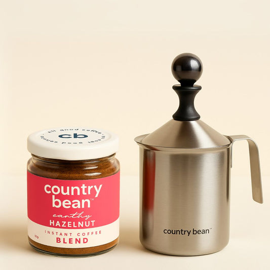 Milk Frother + Hazelnut 60% Arabica Coffee