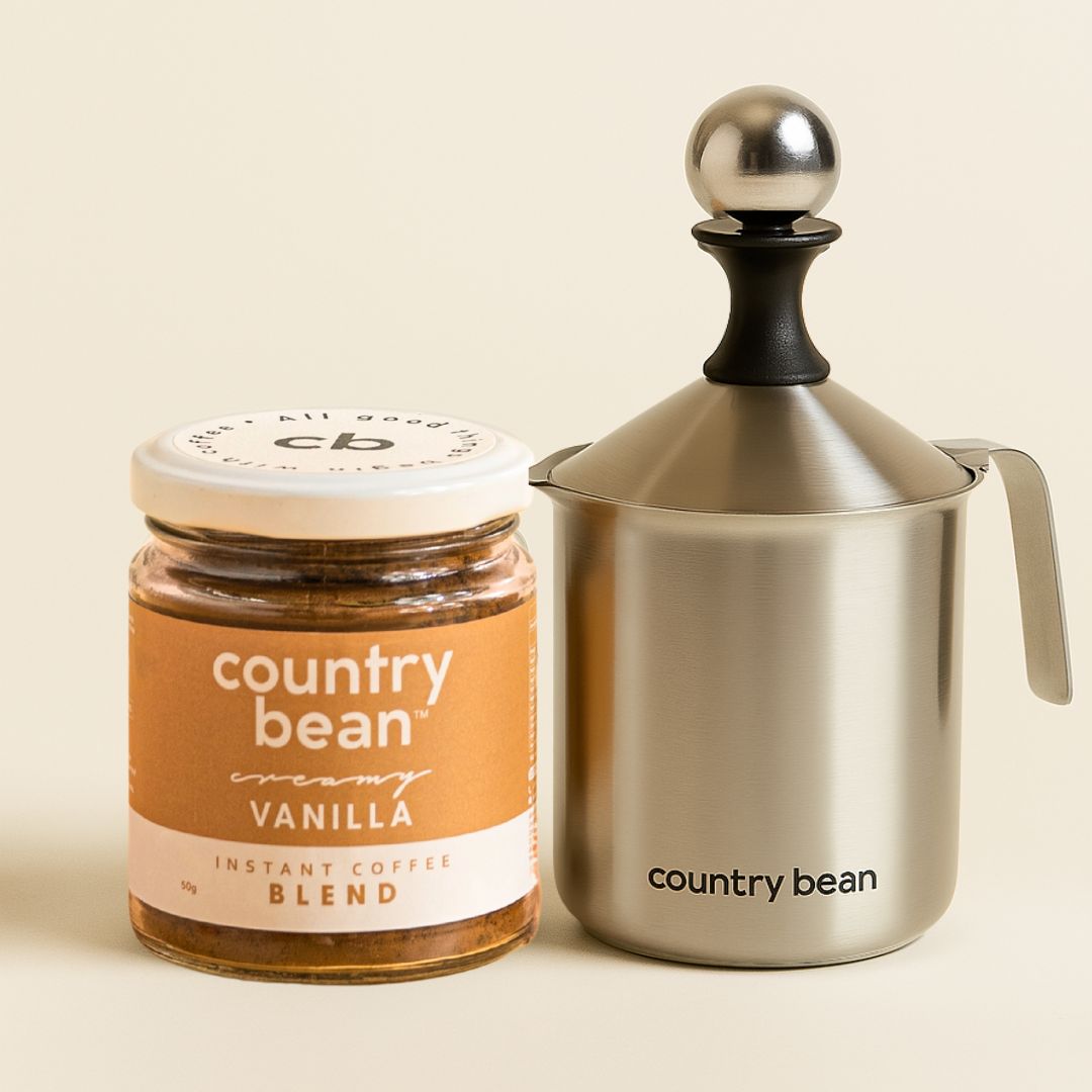 Milk Frother + Vanilla 60% Arabica Coffee