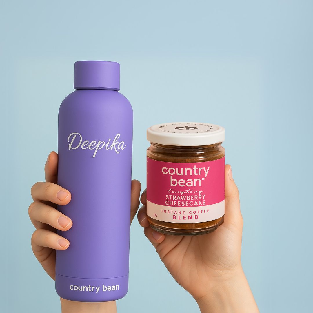 Matte Finish Insulated Bottle 500ml + Strawberry Cheesecake 60% Arabica Coffee