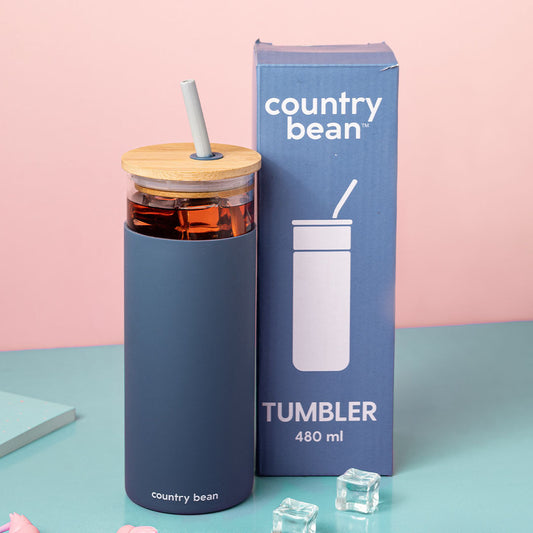 Glass Tumbler with Silicon Straw