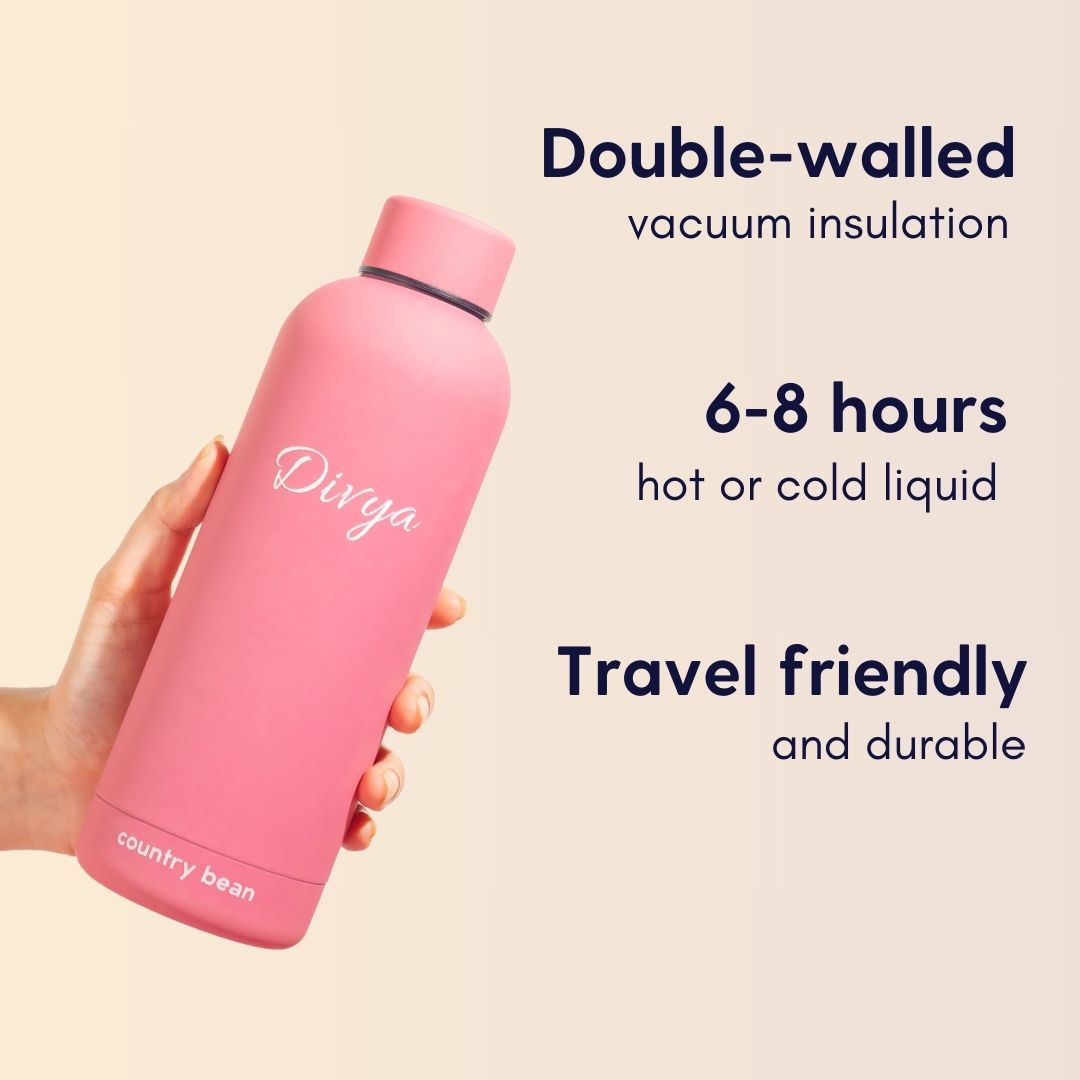 Matte Finish Insulated Bottle 500ml (Free Personalisation)