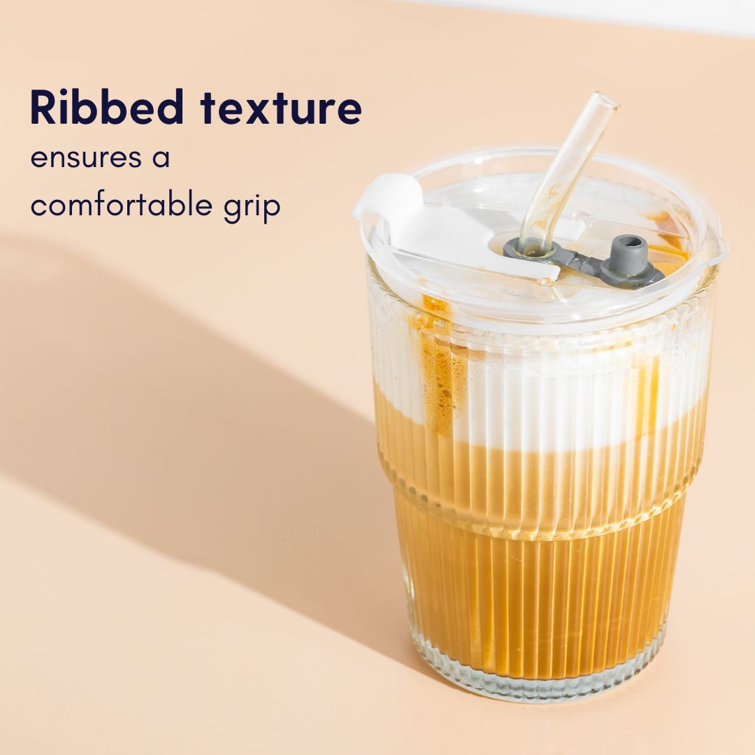 Ribbed Glass Sipper 470ml